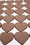 Coeurs de chocolat en lignes