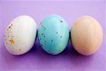 Three speckled Easter eggs