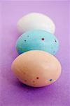 Three speckled Easter eggs