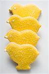 Vier Ostern Kekse (gelbe Küken)
