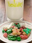 Christmas biscuits and sweets on plate