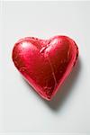 Chocolate heart in red foil