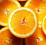 Oranges moitiés (vue aérienne)