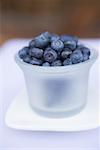 Blueberries in plastic tub