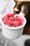 Washing raspberries