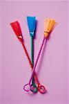 Three coloured pastry brushes