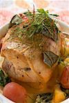 Roast turkey with chillies and herbs