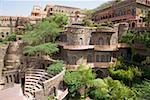 Trees around a fort, Neemrana Fort Palace, Neemrana, Alwar, Rajasthan, India