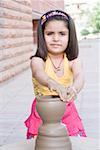 Portrait of a girl making a pottery