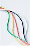 Vue d'angle élevé des câbles d'alimentation multicolores