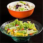 Close-up of two bowls of salad