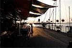 Front de mer au coucher du soleil, Cheung Chau, Hong Kong, Chine