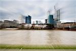 Blurred View of River and City, Frankfurt, Hessen, Germany