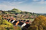 Overview of Town, Glastonbury, Somerset, England