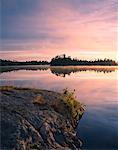 Sonnenuntergang über dem See, Lake Temagami, Ontario, Kanada