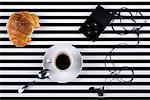 Coffee, Croissant and Mp3 Player