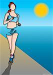 Illustration of Woman Jogging