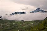 Ackerland in der Nähe von Mount Sundoro, Dieng Plateau, Zentral-Java, Java, Indonesien