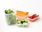 Cut Vegetables in Plastic Containers