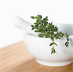 Thyme in Mortar and Pestle