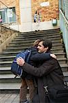 Father Dropping Son Off at School, Paris, France