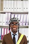 Businessman in Bicycle Helmet