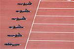 Leichtathletik-Startlöchern an Startlinie