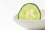 Cucumber slice in small dish