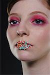 Woman with Sprinkles on Mouth