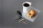 Keychain with Coffee and Doughnuts