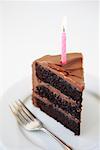 Slice of Chocolate Birthday Cake