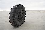 Tire Washed Up on Beach, St Peter-Ording, Nordfriesland, Schleswig-Holstein, Germany