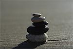 Stacked pebbles, close-up