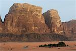 Roches dans le désert de Wadi Rum, Jordanie,