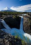 Petrohue River and Volcano in Background, Chile