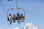 Family on chair lift