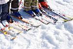 Four pairs of skis