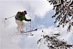 Telemark Skier, Asahidake, Hokkaido, Japan