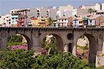 Bridge and Cityscape, La Vila Joiosa, Benidorm, Alicante, Spain