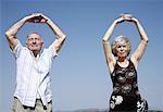 Senior couple exercising