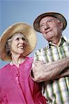 Senior couple with hats