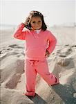 Portrait of Little Girl, Huntington Beach, California, USA