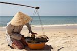 Verkauf von Obst am Strand, Phu Quoc, Vietnam