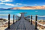 Pont flottant à Loch Na Keal, Argyll et Bute, Isle of Mull, Hébrides intérieures en Écosse