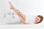 A woman having a bath