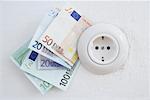 Electrical Socket and Euros, Hamburg, Germany