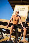 Portrait of Lifeguard, Newport Beach, California, USA