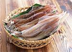 Fresh squids in basket