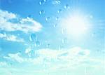 Soap bubbles under blue sky