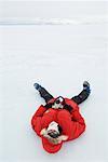 Frau auf dem Ross-Schelfeis Rossmeer, Ross-Insel, McMurdo-Sund, Ross-Nebengebiet, Antarktis